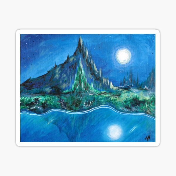 Glass River, Jade Mountain Art SciFi Landscape Sticker