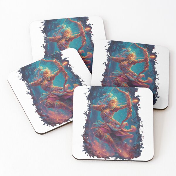 Item preview, Elf Archer – Vibrant Fantasy Warrior designed and sold by AlexLineArt.