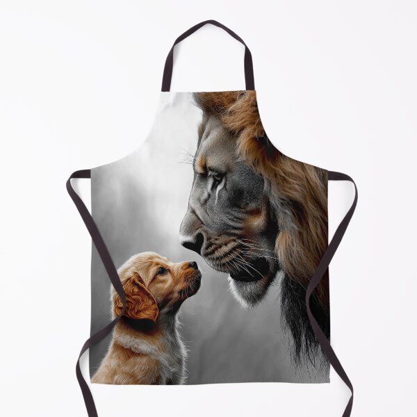 Item preview, Celebrate the beauty of friendship with this stunning artwork of a lion and puppy face to face, symbolizing strength, innocence, and love. designed and sold by Gino By Design.