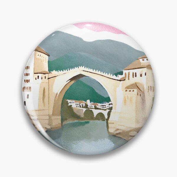 Item preview, Mostar Bridge in Watercolor designed and sold by TheBalkans.