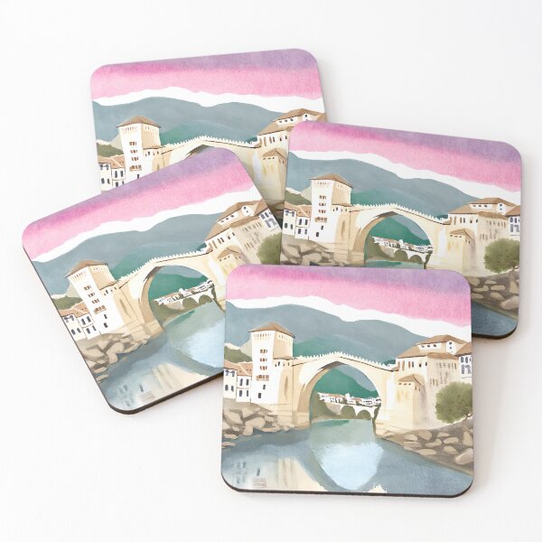 Item preview, Mostar Bridge in Watercolor designed and sold by TheBalkans.