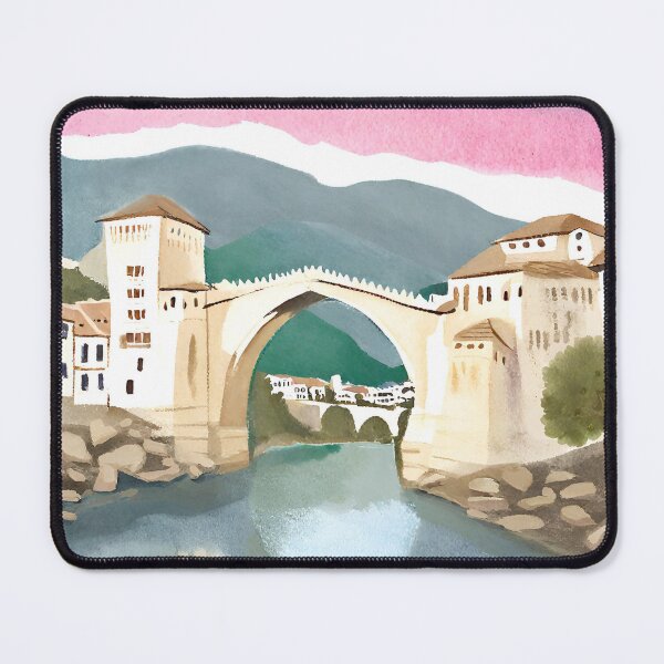 Item preview, Mostar Bridge in Watercolor designed and sold by TheBalkans.