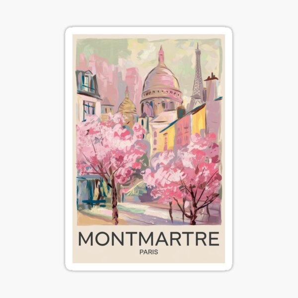Montmartre Paris Travel Poster – Impressionist Art Sticker