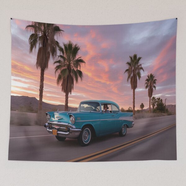 Item preview, Lifestyle Hub: Retro Sunset - Vintage Travel Art, Desert Road Landscape designed and sold by M&M Lifestyle Hub.