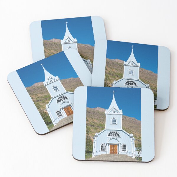 Item preview, Charming Blue Church in Mountain Setting designed and sold by Debra Martz.