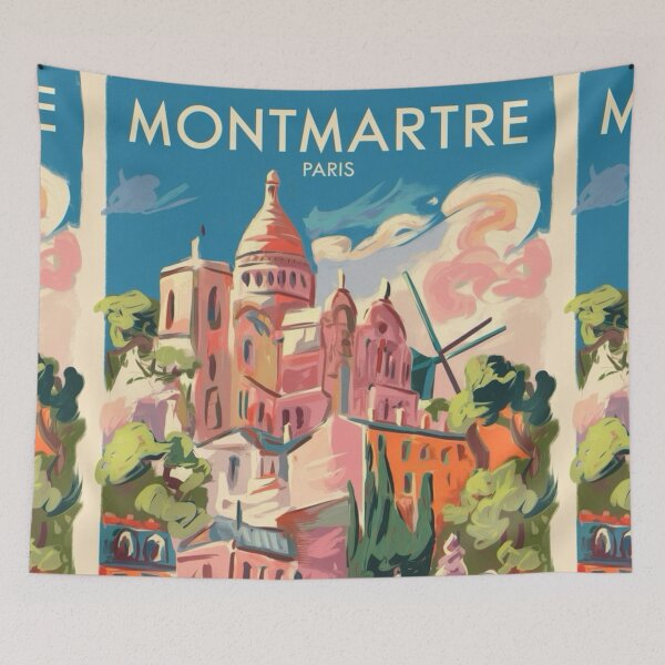Item preview, Montmartre Paris Travel Poster – Impressionist Painting (Vibrant)  designed and sold by CARRAANN.