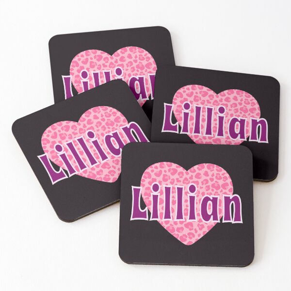 Item preview, Lillian Name Pink Leopard Heart  designed and sold by Jeallan Designs.