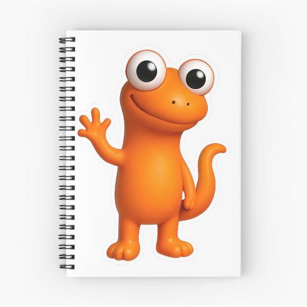 Item preview, Cute Orange Cartoon Lizard Character designed and sold by FunnySignalStudio.