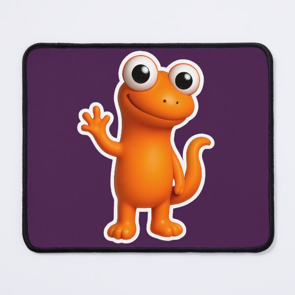 Item preview, Cute Orange Cartoon Lizard Character designed and sold by FunnySignalStudio.