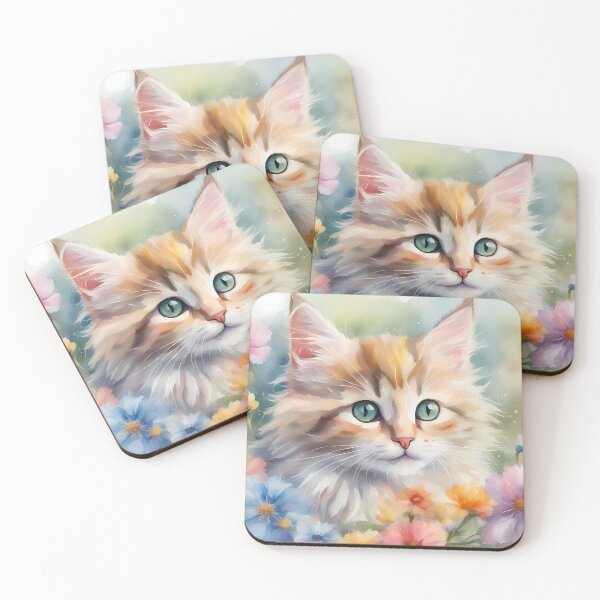Item preview, Cute Orange Kitten in Flowers designed and sold by CalmnessbyChoice.