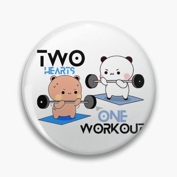 Item preview, Two Hearts One Work Out Bubu Dudu Lifting Weights - Happy Birthday Mochi Milk peach Cute DuDu Bear and BuBu Panda Are Celebrating 2026 designed and sold by BrightStreets.