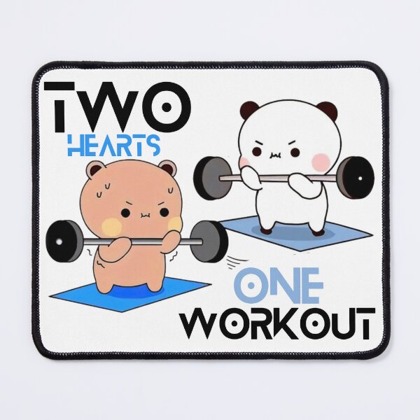 Item preview, Two Hearts One Work Out Bubu Dudu Lifting Weights - Happy Birthday Mochi Milk peach Cute DuDu Bear and BuBu Panda Are Celebrating 2026 designed and sold by BrightStreets.