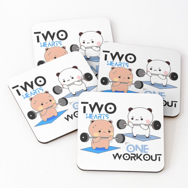 Item preview, Two Hearts One Work Out Bubu Dudu Lifting Weights - Happy Birthday Mochi Milk peach Cute DuDu Bear and BuBu Panda Are Celebrating 2026 designed and sold by BrightStreets.
