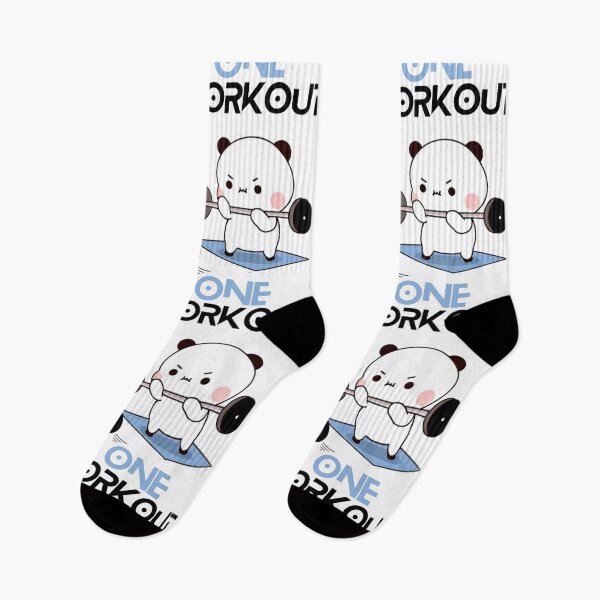 Item preview, Two Hearts One Work Out Bubu Dudu Lifting Weights - Happy Birthday Mochi Milk peach Cute DuDu Bear and BuBu Panda Are Celebrating 2026 designed and sold by BrightStreets.