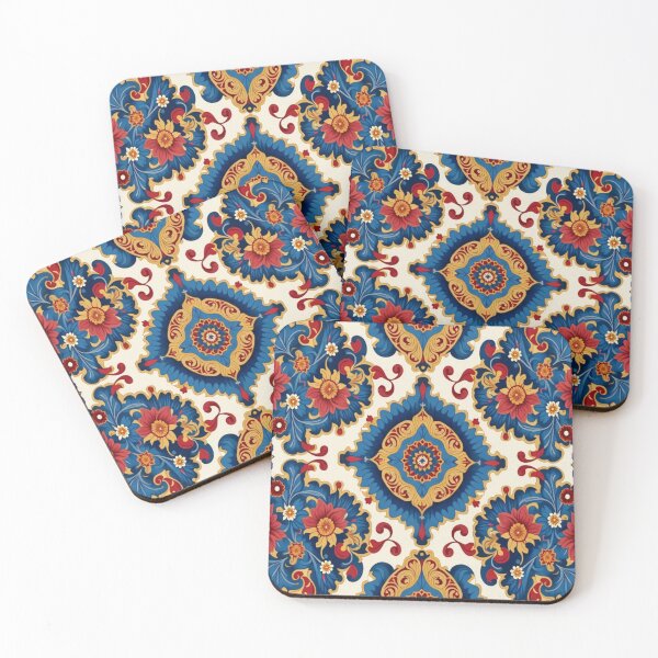 Item preview, Traditional Persian Floral Pattern in Safavid Style – Red, Gold, and Navy Design designed and sold by sadedream.