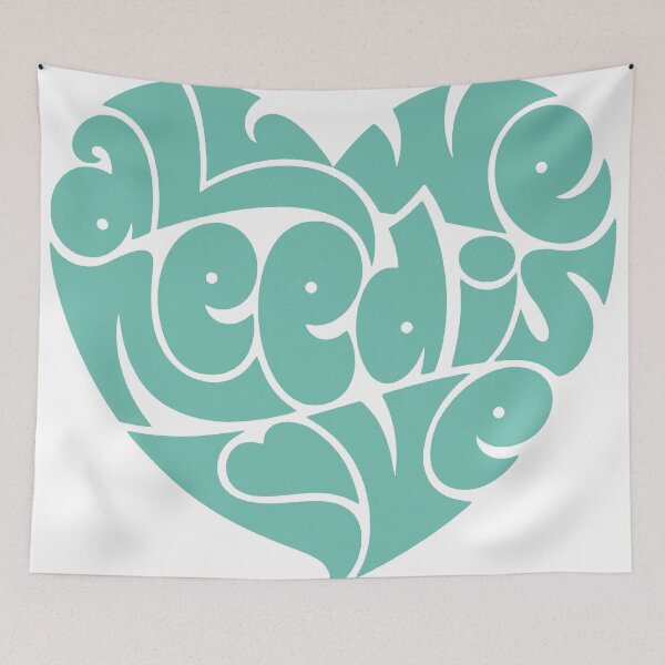 Item preview, All We Need Is Love – Retro Heart Typography Design designed and sold by andry01.