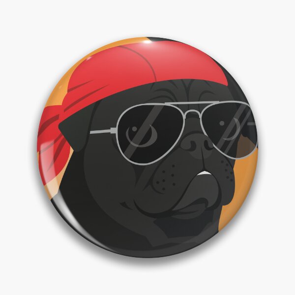 Item preview, Bold Black Pug with Bandana and Sunglasses designed and sold by crypthor.