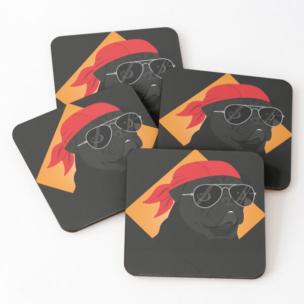 Item preview, Bold Black Pug with Bandana and Sunglasses designed and sold by crypthor.