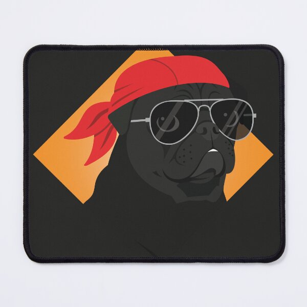 Item preview, Bold Black Pug with Bandana and Sunglasses designed and sold by crypthor.