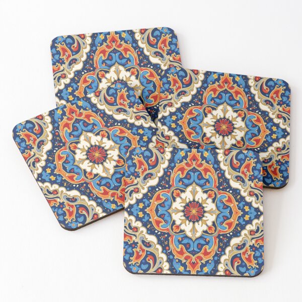 Item preview, Intricate Persian Tilework with Geometric Arabesques – Vintage Oriental Wall Art designed and sold by sadedream.
