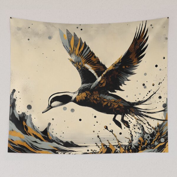 Item preview, Charcoal Gold Duck and Water, Ai Generated Art  designed and sold by ACC .