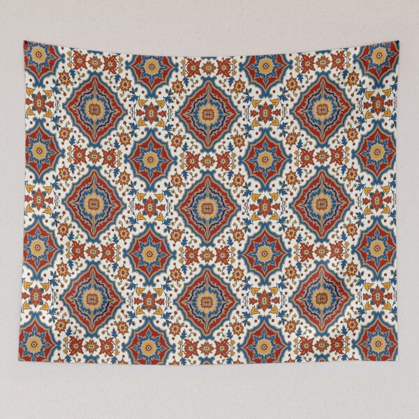 Item preview, Symmetrical Persian Arabesque with Lotus Flowers – Classic Oriental Textile Pattern designed and sold by sadedream.