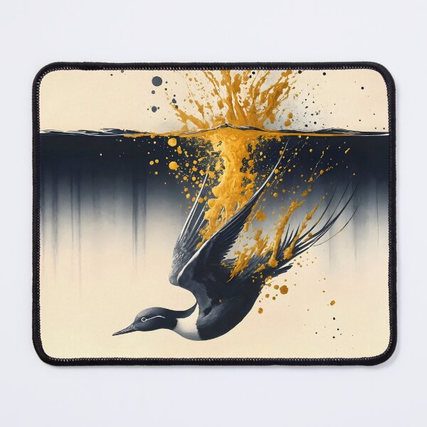 Item preview, Charcoal Gold Duck and Water, Ai Generated Art  designed and sold by ACC .