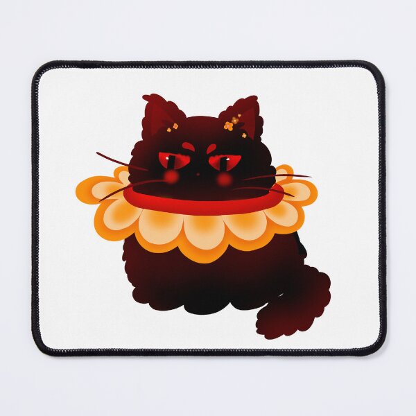 Item preview, Grumpy Black Cat with Fiery Collar designed and sold by Lil’ Ember Eyes.