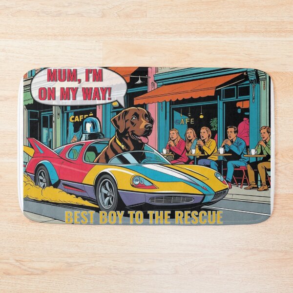 Item preview, chocolate labrador, pop art funny cartoon for chocolate labrador  mom designed and sold by Cycling Tails.