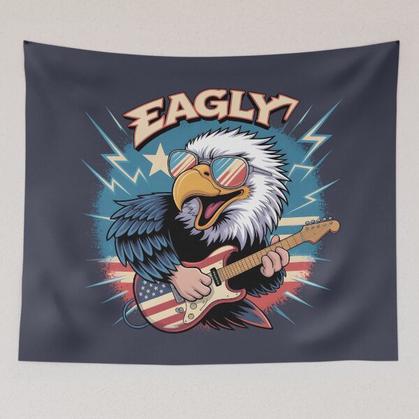 Item preview, Rocking Eagly Guitar Man Cartoon Art designed and sold by lalasine.story.