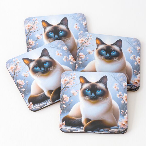Item preview, Siamese cat in the flower garden - Portrait designed and sold by AD-Digital-Art.