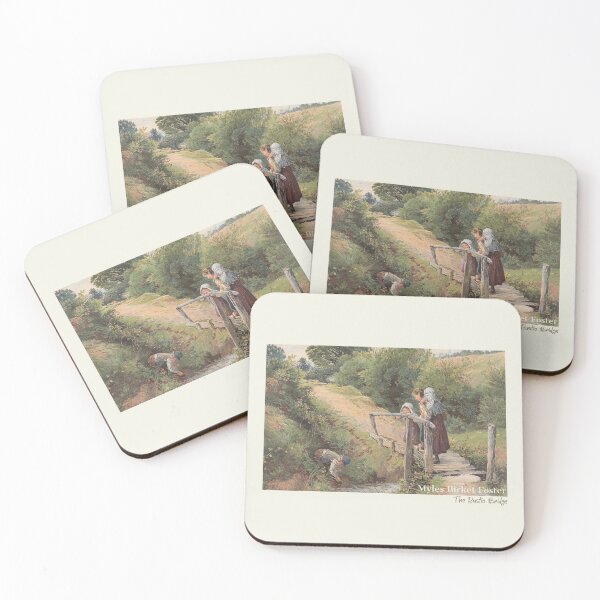 Item preview, Cottagecore Vintage Art Myles Birket Foster “The Rustic Bridge” Pastoral Painting designed and sold by ElixirCraft.
