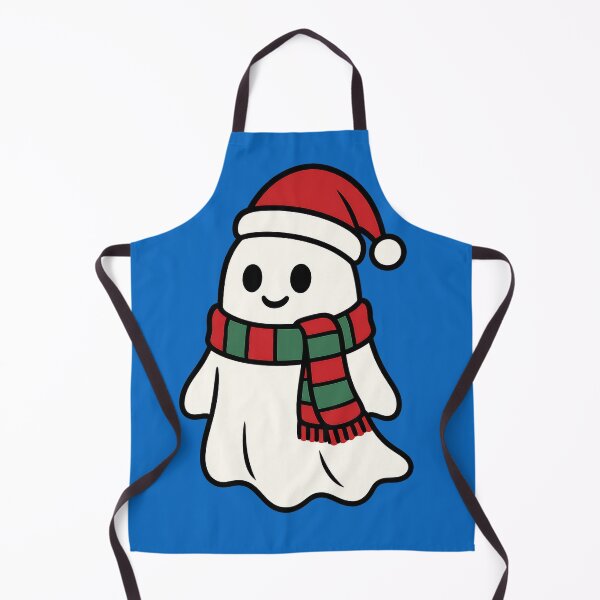 Item preview, Festive Ghost with Santa Hat Scarf designed and sold by ArtComixHaven.