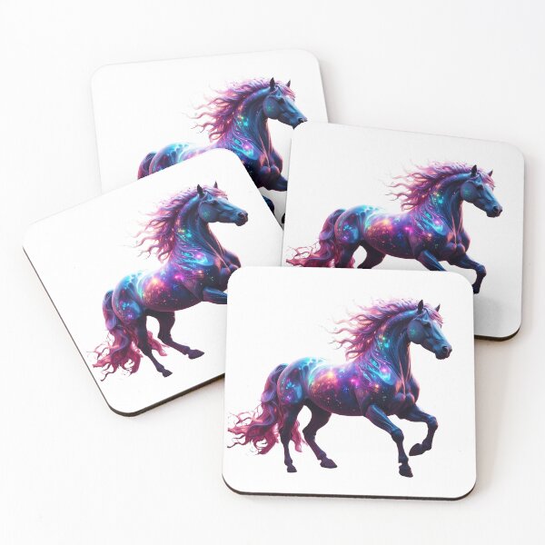 Item preview, Galaxy Neon Horse Art – Vibrant Space Fantasy  designed and sold by GloriousArtSKD.