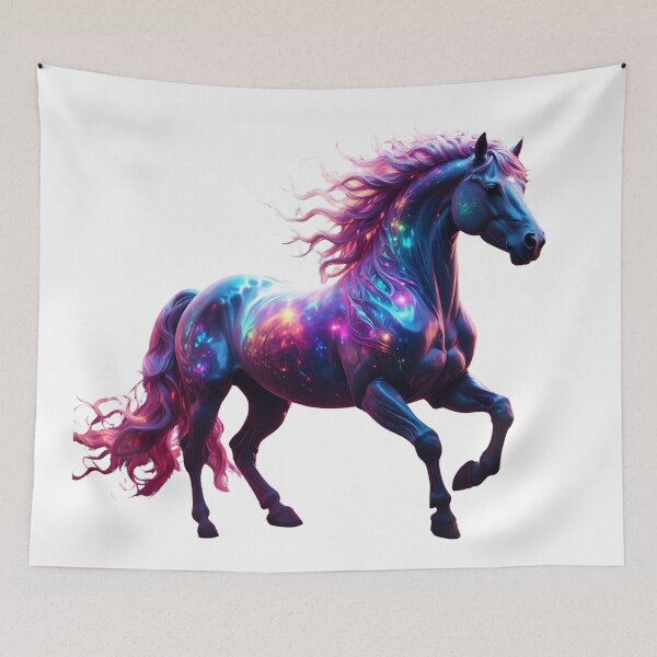 Item preview, Galaxy Neon Horse Art – Vibrant Space Fantasy  designed and sold by GloriousArtSKD.