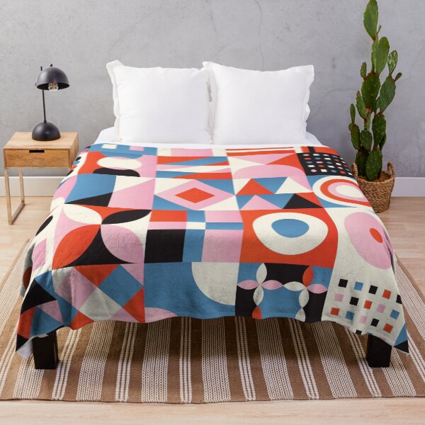 Item preview, Red & Blue Mosaic Geometric Art - Vibrant Abstract Shapes  designed and sold by KhadijaBatool38.
