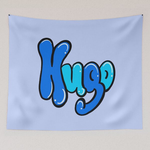 Item preview, Hugo Top 100 popular boys and men name Blue graffiti bubble letters Personalized Custom Name gift ideas for Pablo designed and sold by Artonmytee.