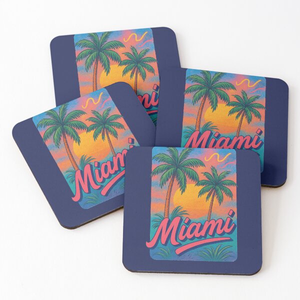 Item preview, Miami Retro Tropical Beach City Design designed and sold by FrictionMaxxing.