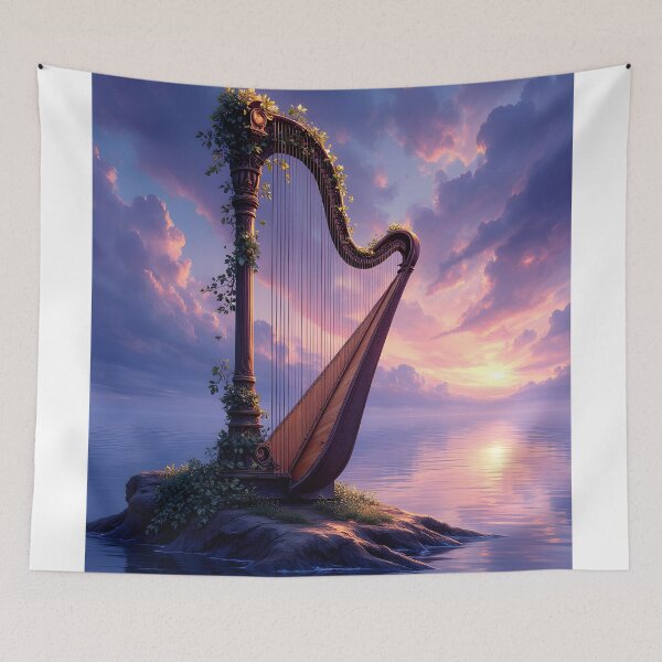 Item preview, The Enchanted Harp at Twilight designed and sold by oanaunciuleanu.