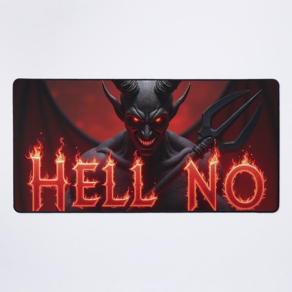Item preview, Sinister Shadow Demon With Flaming "Hell No" Text designed and sold by IdeaSmith.