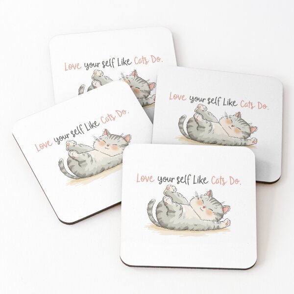 Item preview, Motivation Meme - Love Yourself Like Cats Do - Cute Self-Care Feline designed and sold by hamishby.