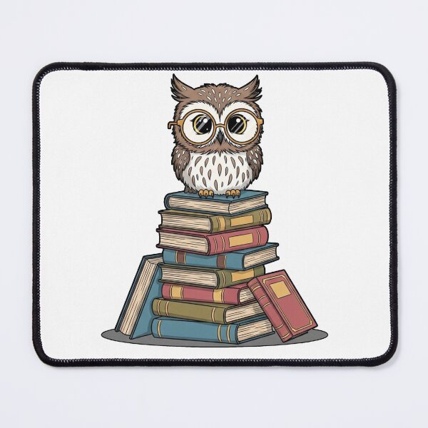 Item preview, Cute Nerdy Owl with Glasses on Books designed and sold by shellle in the ocean.