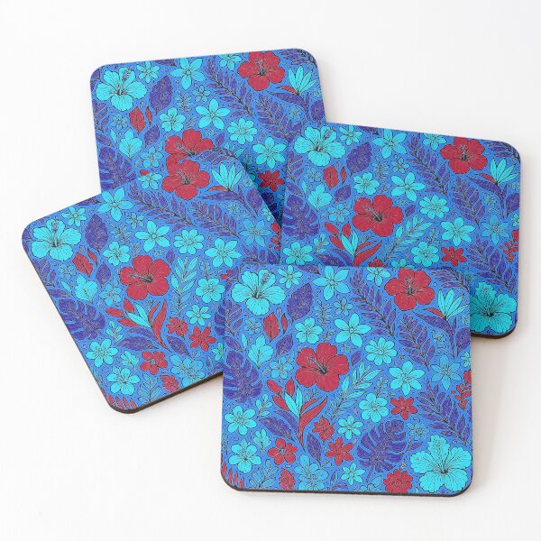 Item preview,  Doodle art of Blue Tropical flowers! designed and sold by sks-ai-artist.