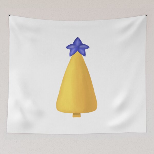 Item preview,  Cute Yellow Christmas Tree with Blue Star designed and sold by KolLiArt.