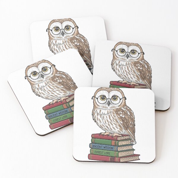 Item preview, Cute Owl with Glasses on Books designed and sold by shellle in the ocean.