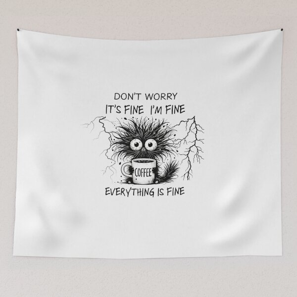 Item preview, Its Fine Im Fine Everything Is Fine Funny Black Cat designed and sold by Maggiepeshop.