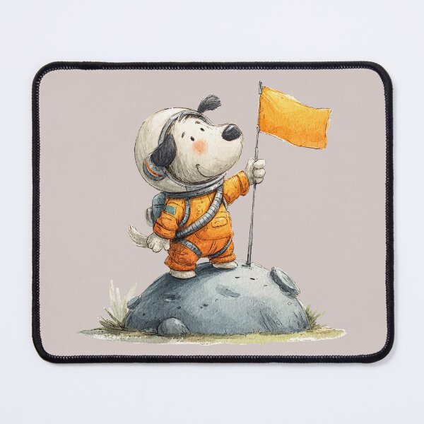 Item preview, Space Puppy Explorer with Flag Cute Astronaut Dog Design designed and sold by Bambooartist.
