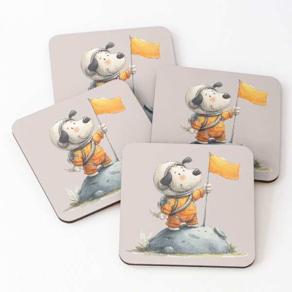 Item preview, Space Puppy Explorer with Flag Cute Astronaut Dog Design designed and sold by Bambooartist.