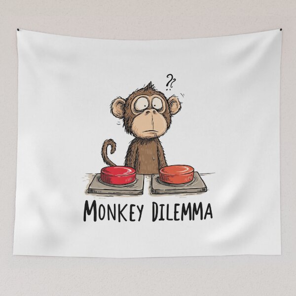 Item preview, Funny Meme - Monkey Dilemma designed and sold by hamishby.