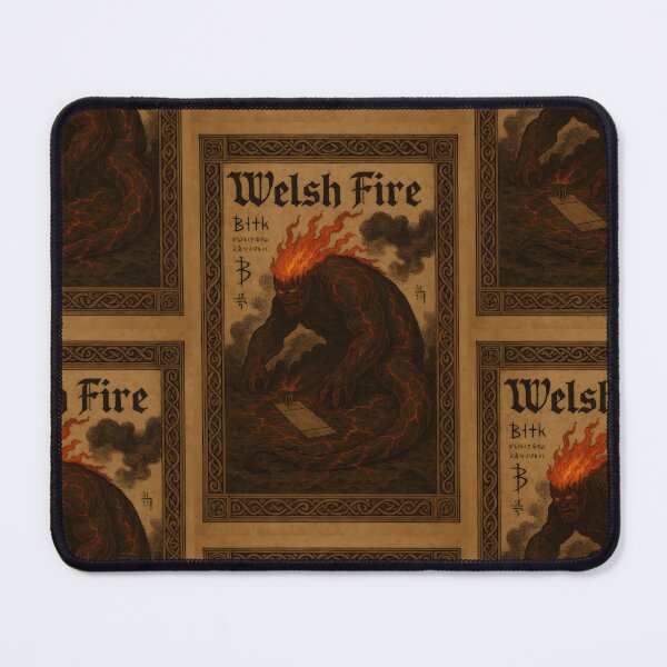Item preview, Welsh Fire – Flaming Titan | Fantasy Bestiary Parody Cricket Art designed and sold by WhisperFrame.